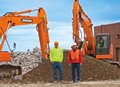 Ben Ruthven (left) and Mark Peitzmeier with two of the company's Doosan crawler excavators